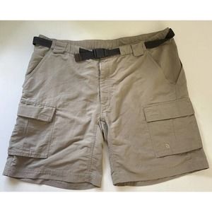 The North Face Cargo Shorts Mens Khaki Chino Hiking Outdoors Belted Size XL